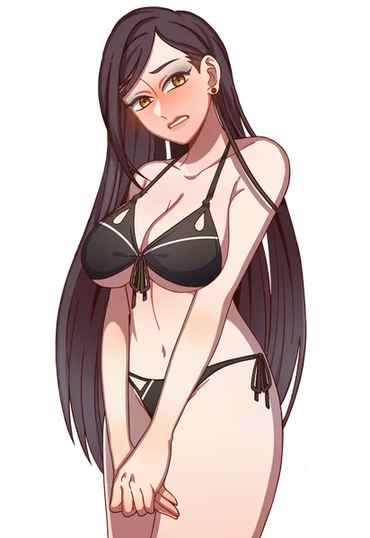 File:Mrs. L Bikini Embarrassed.webp